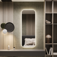 Зеркала в спальню, Зеркало с нейтральной подсветкой GENGLASS KUVINO NF LED M, с сенсорным выключателем 49х149 см
