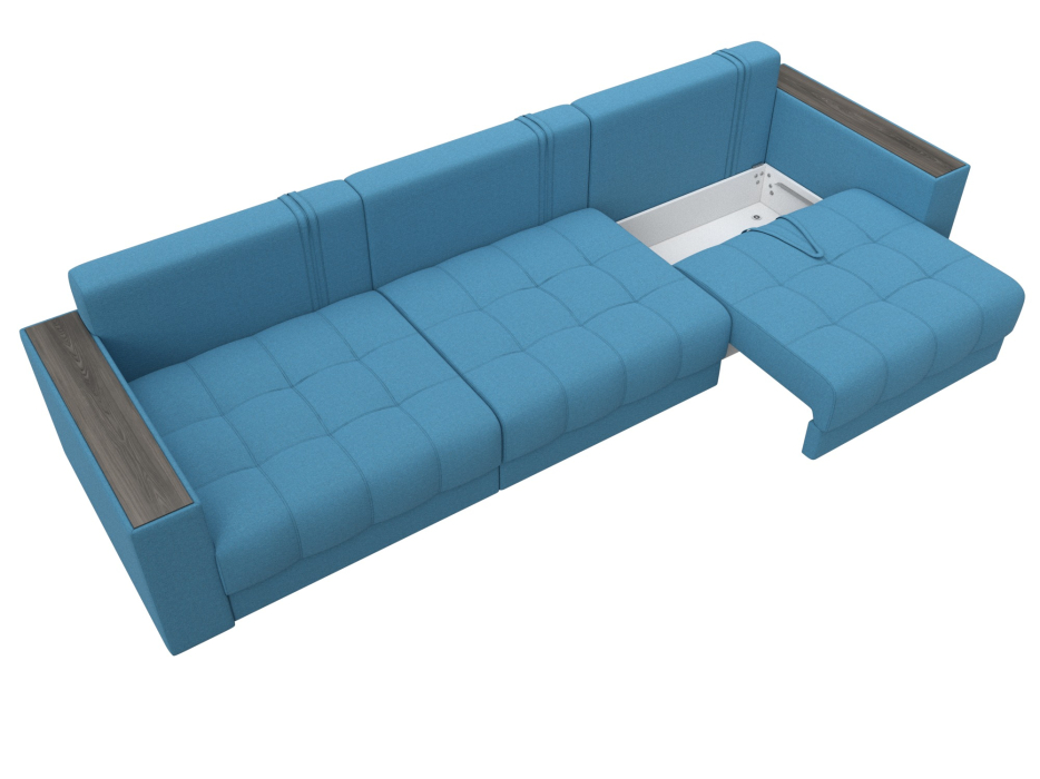 Дизайнерские диваны для гостиной, Диван прямой с декором Лига-049 НПБ Лонг, рогожка Амур