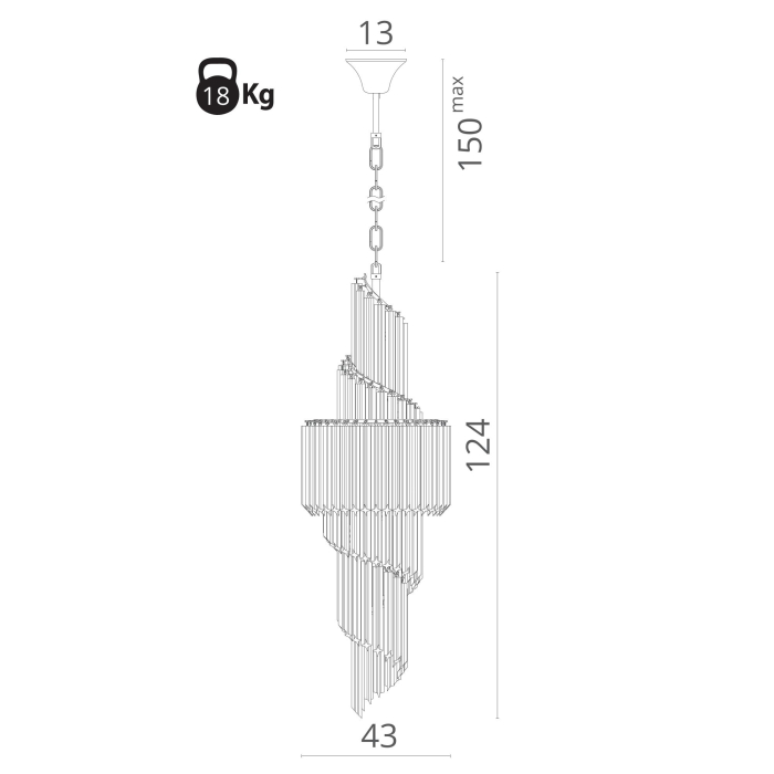 Люстра подвесная, Люстра подвесная FRIZZANTE 42см