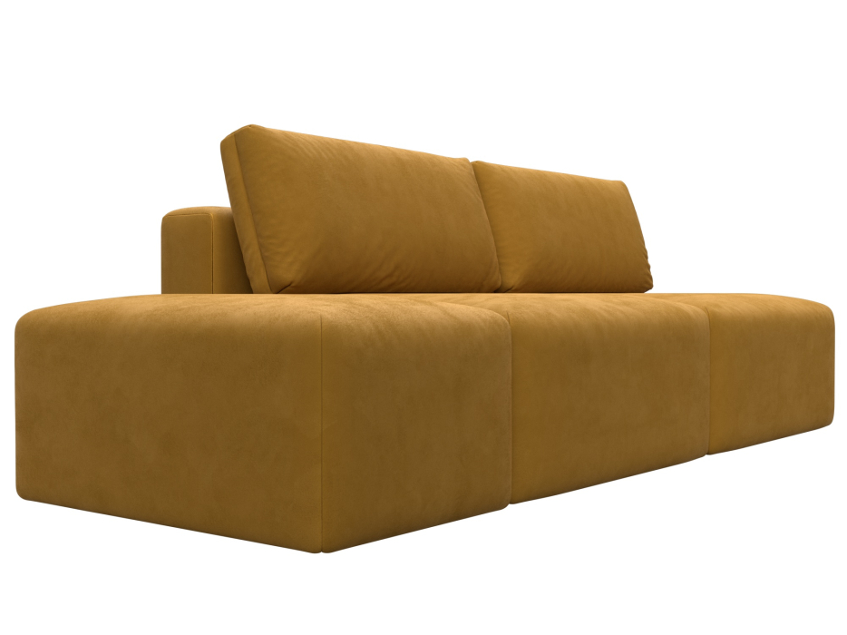 Диваны еврокнижки, Диван прямой модульный с пуфом Лига-060 НПБ, велюр BRUT