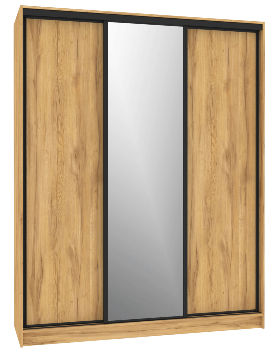 Шкафы-купе, Шкаф-купе 3-дв  Домашний 1800 зеркало/лдсп  (в2295*ш1800*г595)