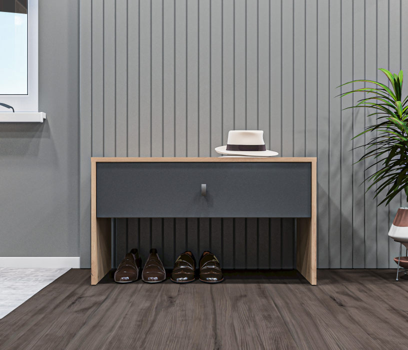 Тумбы, Тумба с ящиком Сидней СБ-2584/1 Дуб дикий/Диамант серый