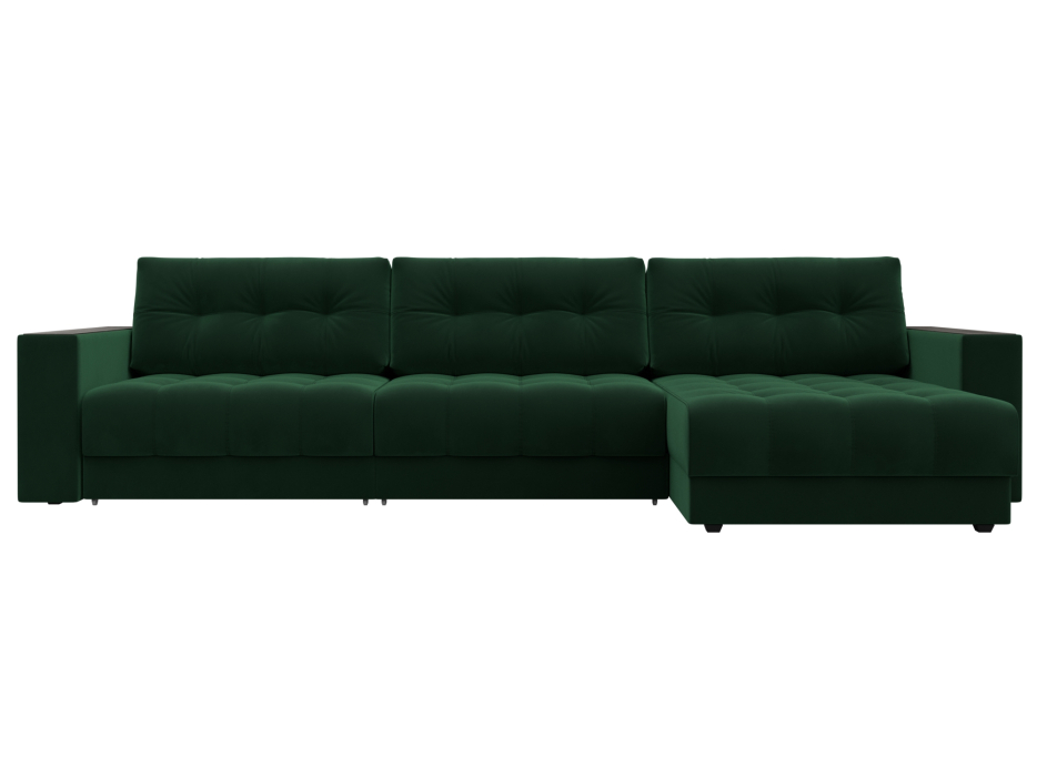 Дизайнерские диваны для гостиной, Диван угловой с декором Лига-049 НПБ Лонг, велюр SEVEN