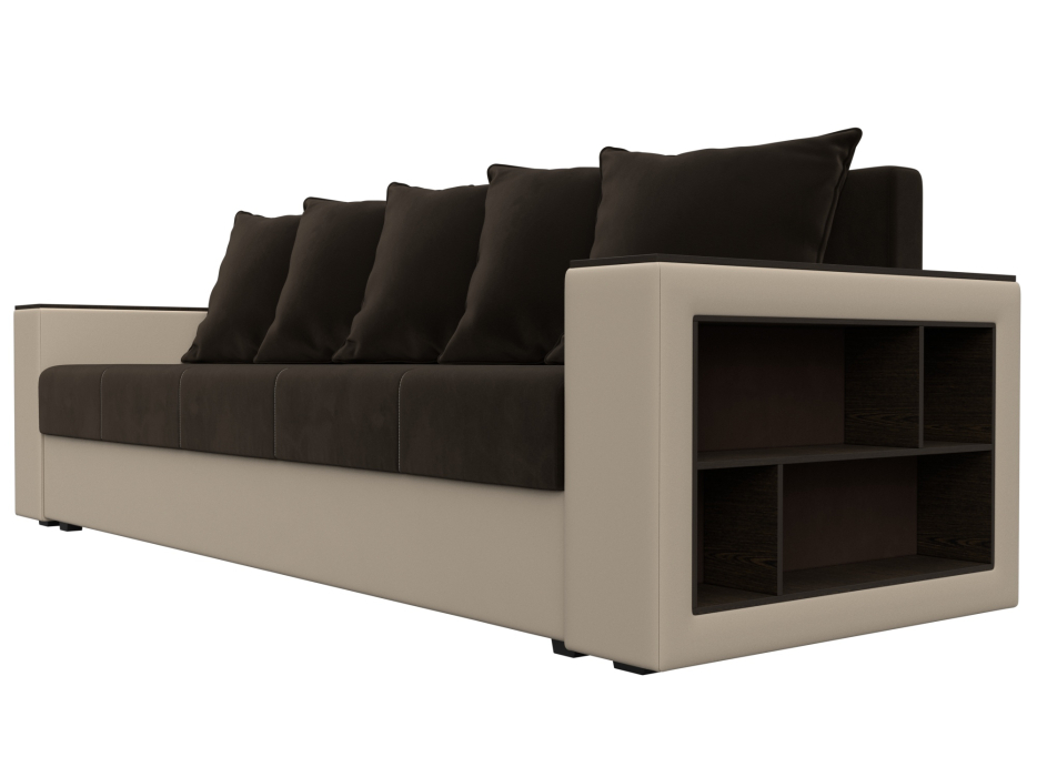 Диваны еврокнижки, Диван прямой Дубай Лайт, микровельвет/экокожа