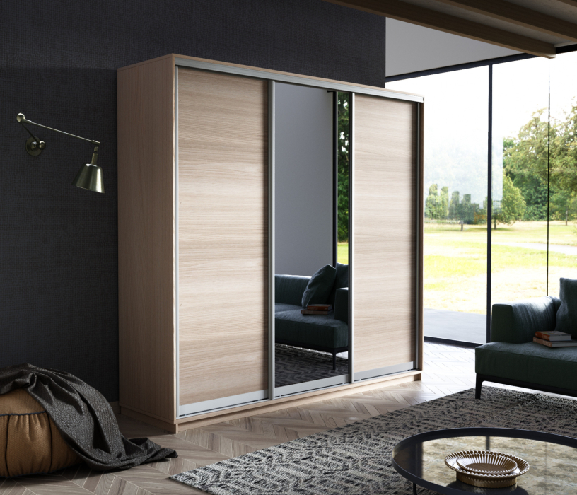 Шкафы-купе, Шкаф-купе Экспресс Медиум (1 зеркало) трио 2400 x 2100 x 600