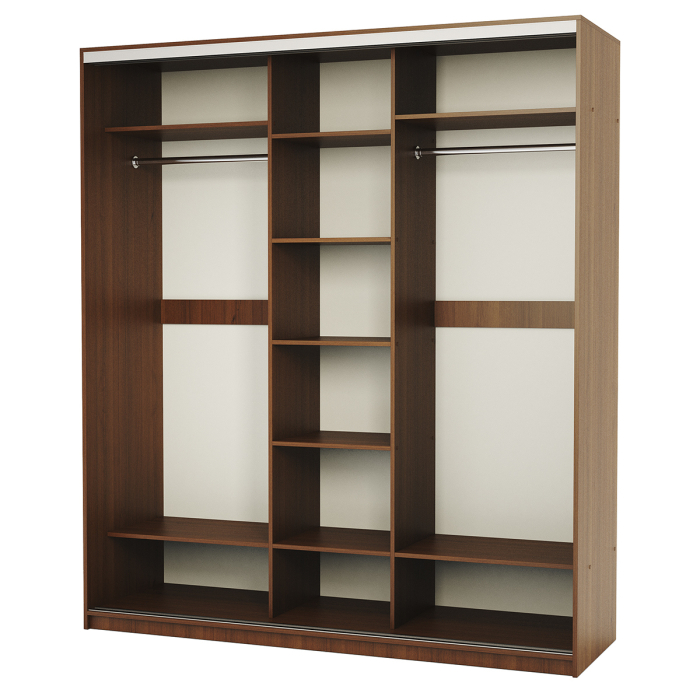 Шкафы-купе, Шкаф-купе 3-х дв. Премиум с полками и со штангами 180х60х220