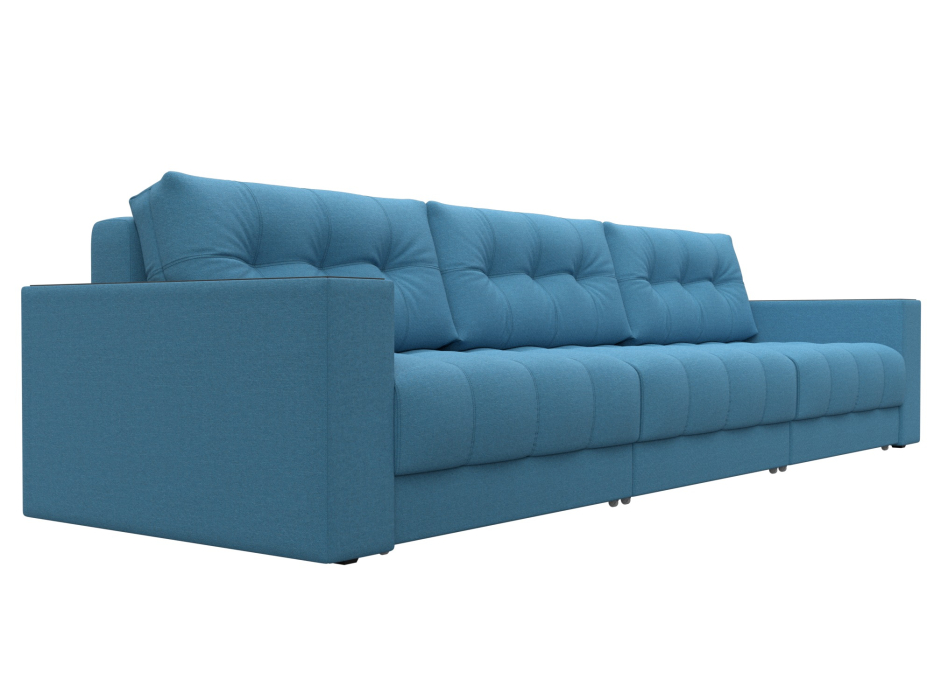 Дизайнерские диваны для гостиной, Диван прямой с декором Лига-049 НПБ Лонг, рогожка Амур