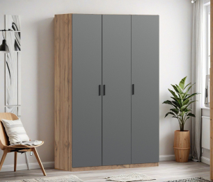 Шкаф трехдверный Макс 1500 мм, вариант №2 (ЛДСП, корпус дуб вотан)