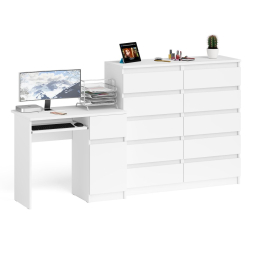 Комод большой МК1200 10-ть ящиков Мори и стол компьютерный МС-1 правый