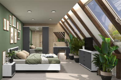 Модульная спальня Грейс композиция 4  Снежный Ясень