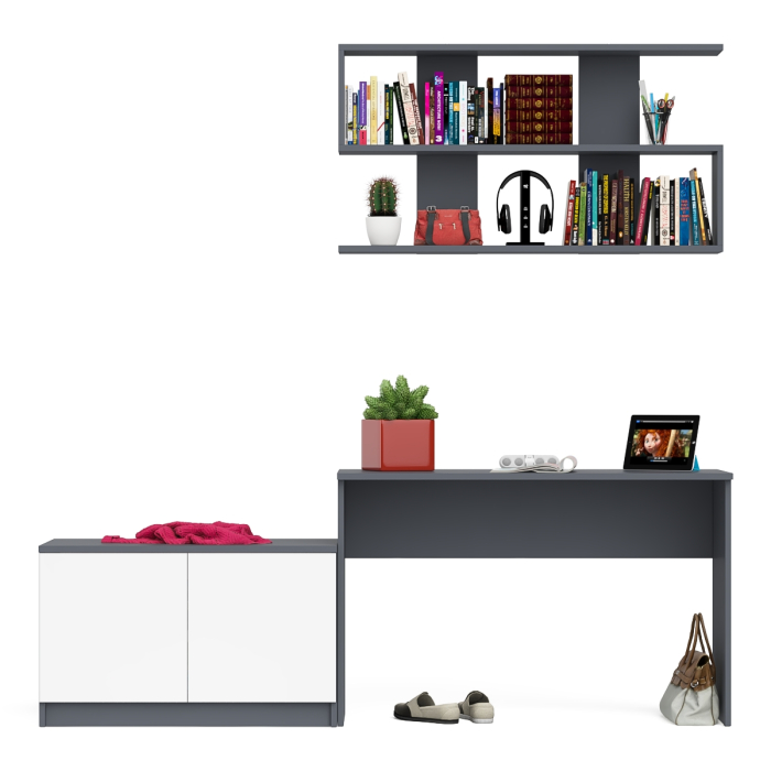 Прямые компьютерные столы, Письменный стол Мори МСП1200 с полкой и тумбой две дверки