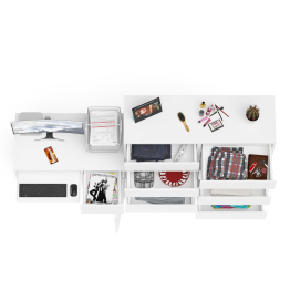 Комод большой МК1200 10-ть ящиков Мори и стол компьютерный МС-1 правый