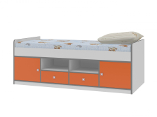 Кровати одноярусные, Кровать ДЕЛЬТА Сильвер 19.01 (Белый /кромка серая)