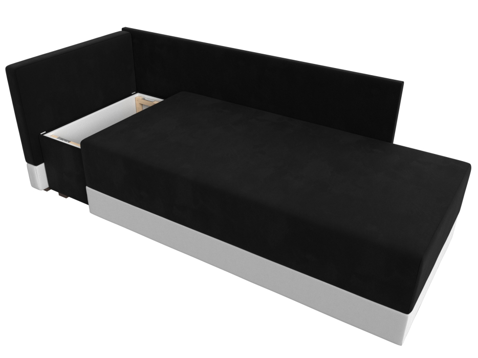 Кушетка диван, Кушетка Никас левая, микровельвет / экокожа