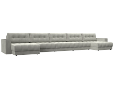 Диваны еврокнижки, Диван П-образный с декором Лига-049 НПБ Мегалонг, велюр TOWER