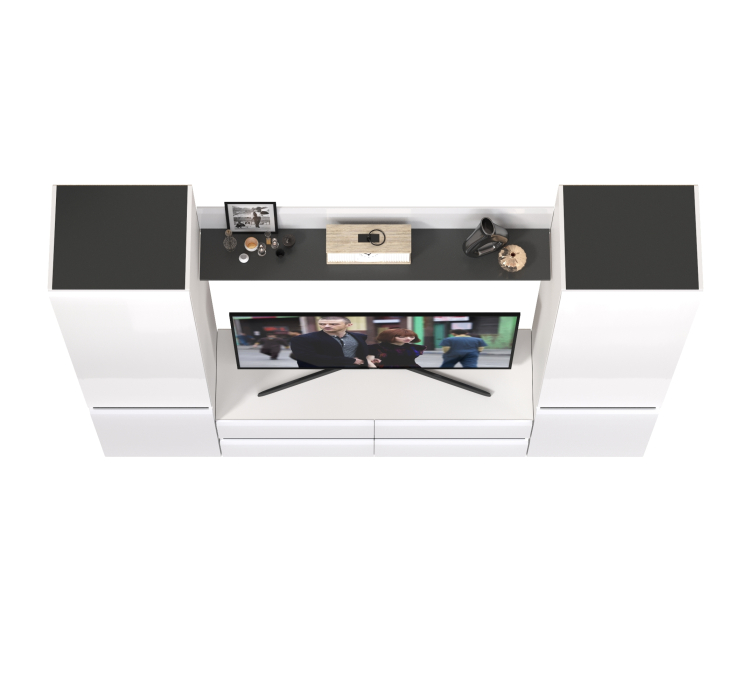 Стенки для гостиной, Сидней тумба для ТВ с полочкой и двумя шкафами с дверками