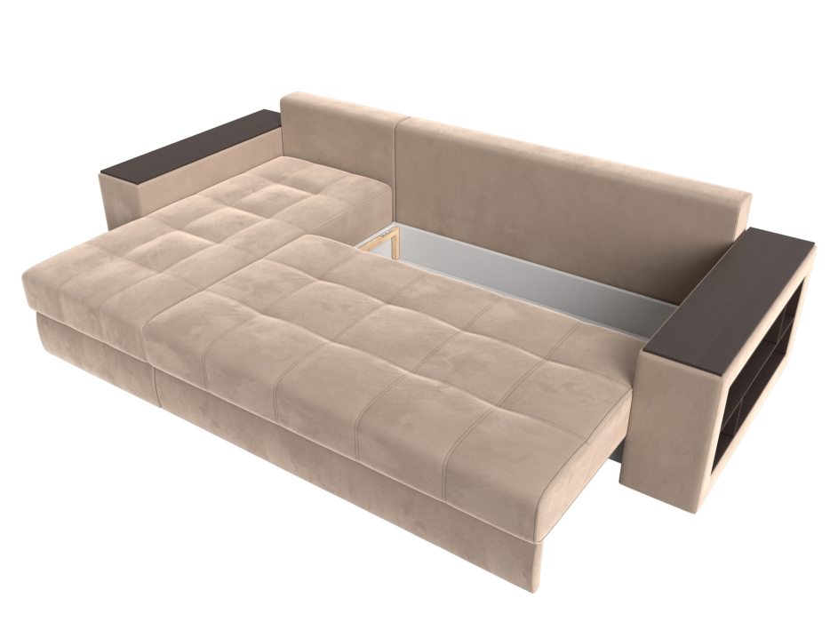 Диваны угловые в гостиную, Угловой диван Дубай, велюр, левый угол