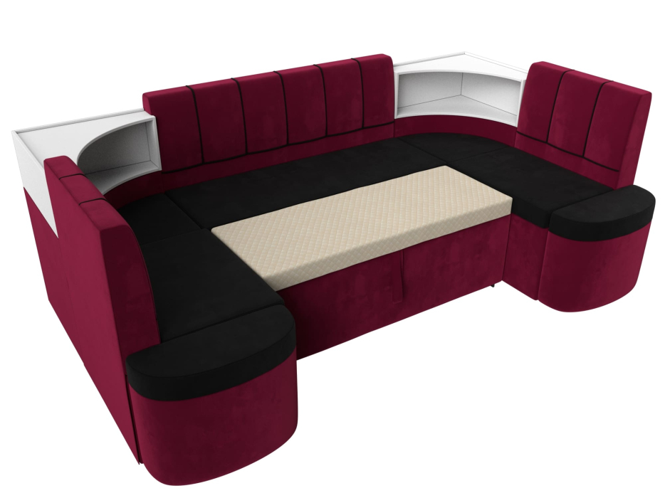 Кухонные уголки, Кухонный П-образный диван Тефида, микровельвет