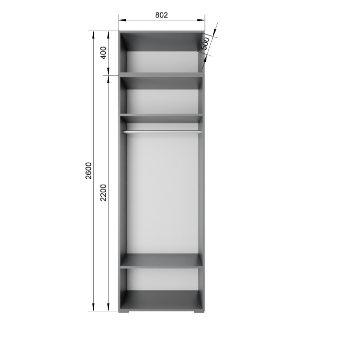 Шкафы двухстворчатые, Шкаф Фиеста 802 с антресолью