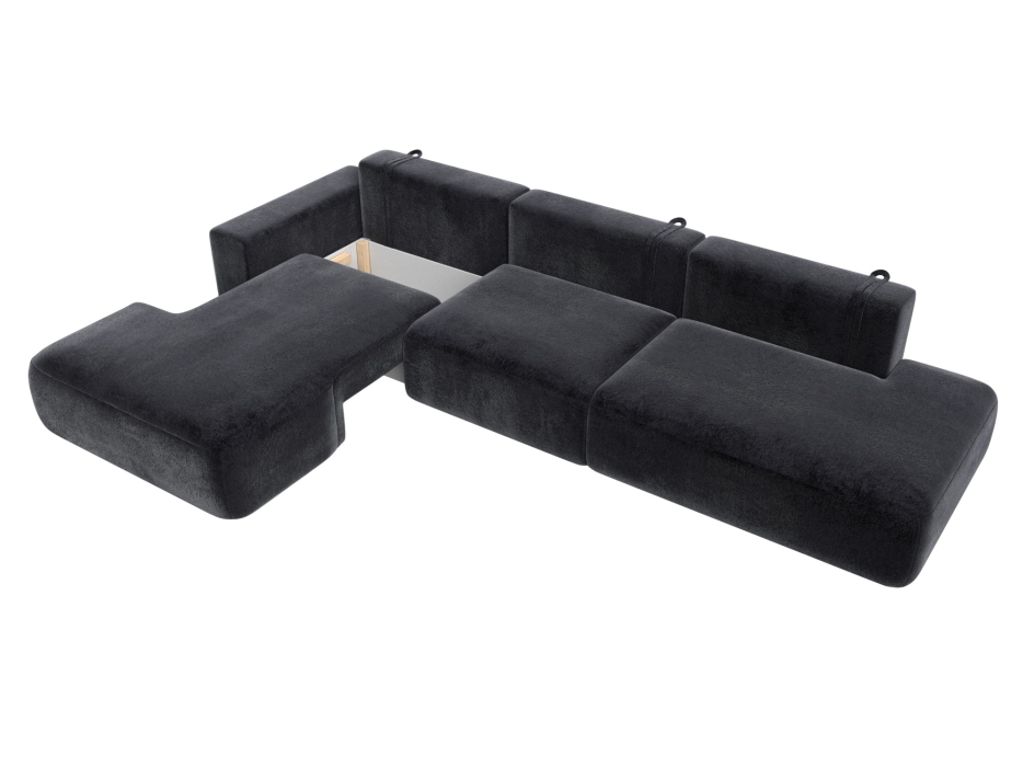 Диваны угловые в гостиную, Диван угловой Лига-036 НПБ Модерн Лонг левый угол, велюр TOWER