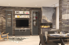 Стенки для гостиной, Модульная гостиная Грейс композиция 1  Снежный Ясень