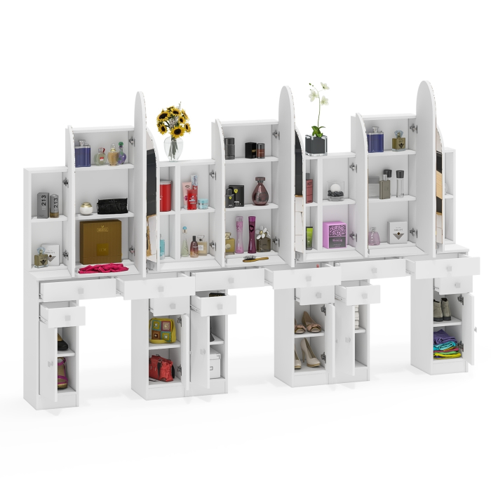 С зеркалом, Набор столиков туалетных в спальню МД №2