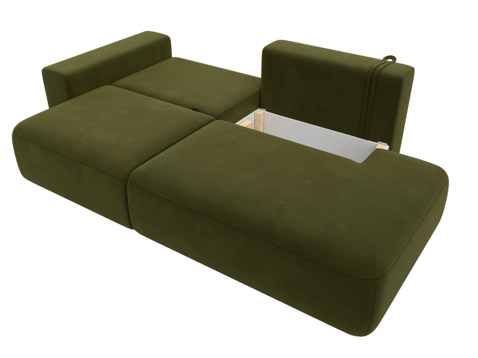 Диваны еврокнижки, Диван прямой Лига-036 Модерн подлокотник слева, микровельвет