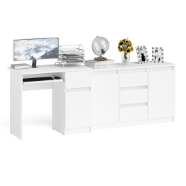 Тумба-комод МК1200 3 ящика и дверки Мори и стол компьютерный МС-1 с тумбой справа