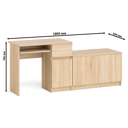 Тумба Мори МА900-1 и стол компьютерный Мори МС-1 правый