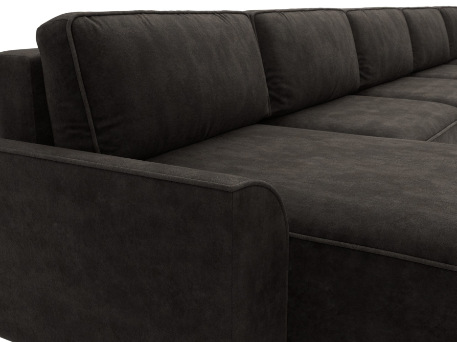 Диваны еврокнижки, Диван П-образный Лига-048 НПБ МегаЛонг, велюр BRUT