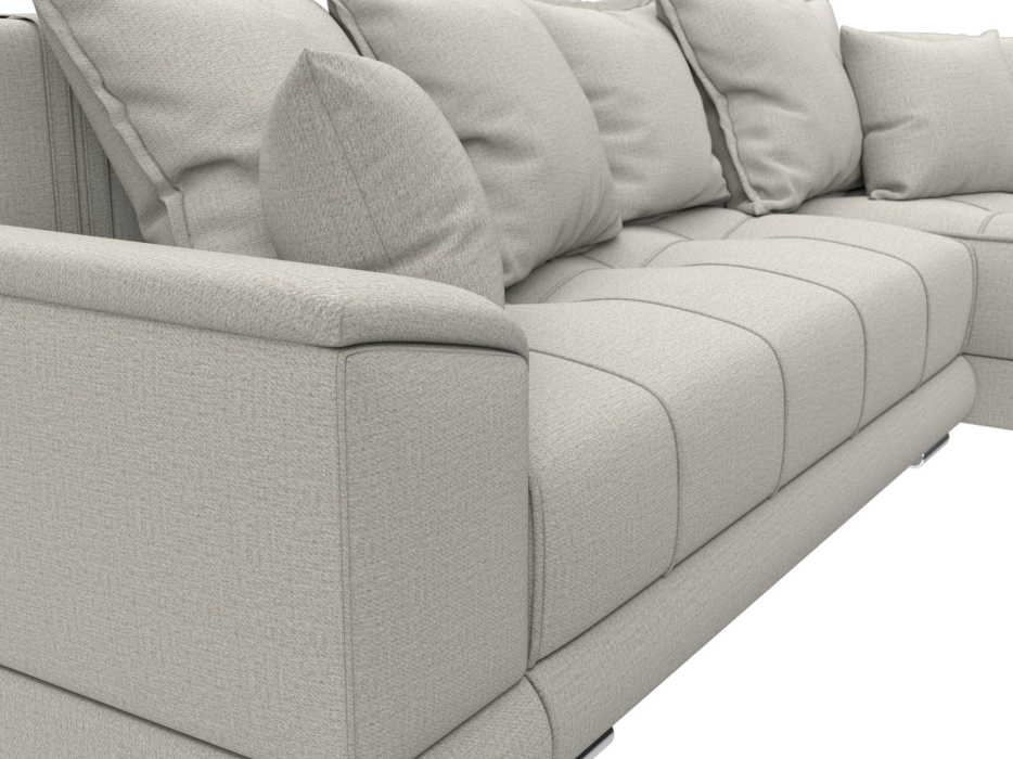 Диваны угловые в гостиную, Диван угловой НордСтар правый угол, рогожка Амур