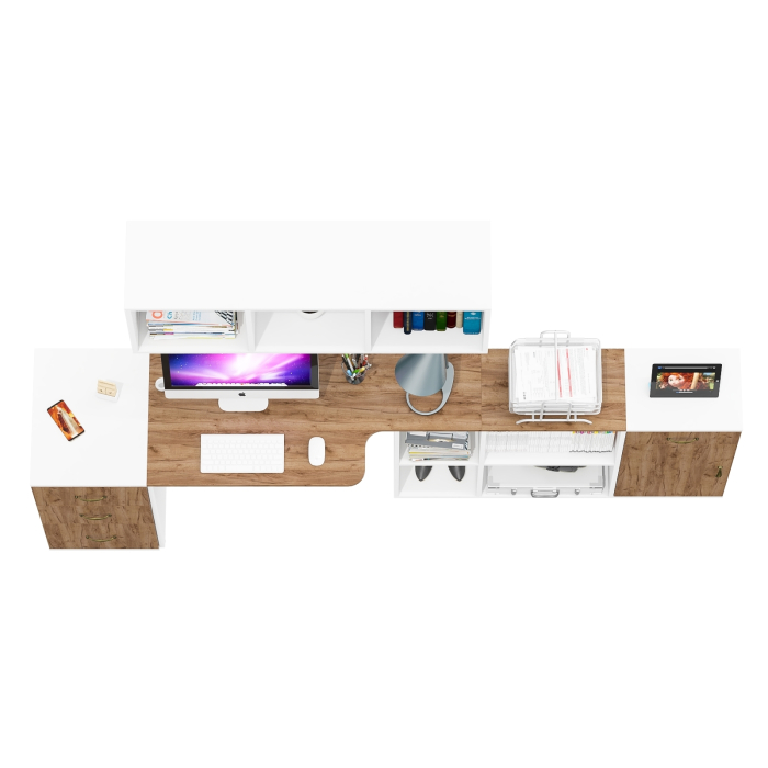 Домашние кабинеты, Лидер-8 комплектация мебели для детской комнаты из стола с полкой и тумбами