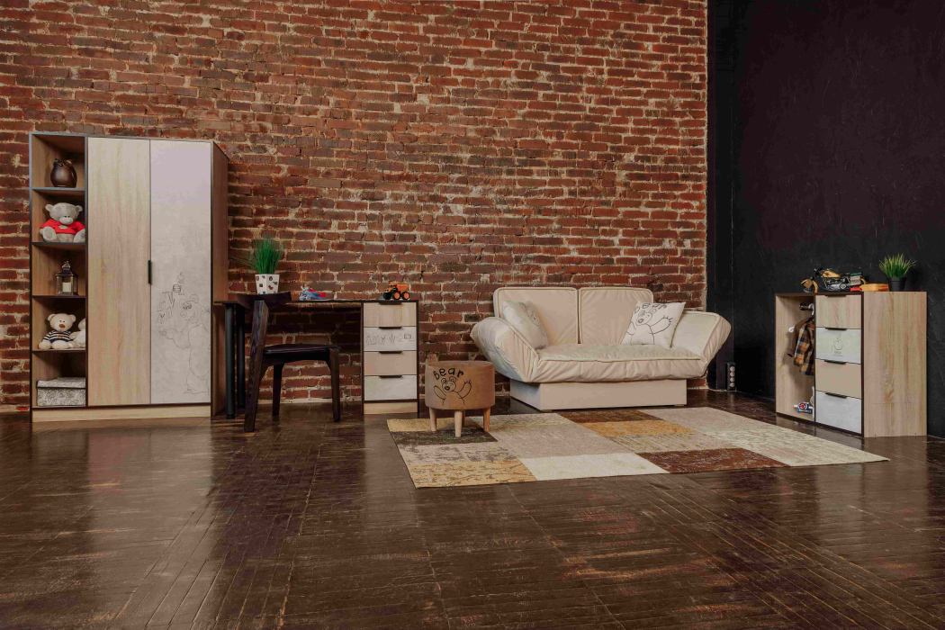 Детские комоды, Комод со штангой Маша и Медведь, 80