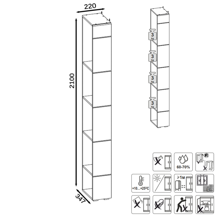 Открытые, Стеллаж Лайн 10.141