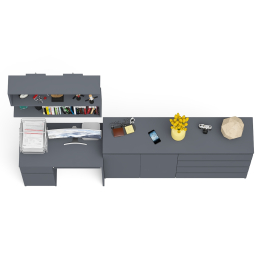 Стол компьютерный дверка и выдвижной ящик слева с комодом МК1600.1 и полкой Мори 900