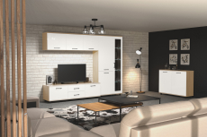 Стенки для гостиной, Модульная гостиная Грейс композиция 10  Ясень Асахи