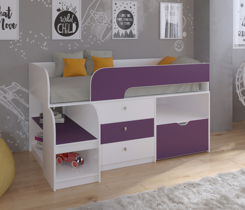 Кровати-чердаки, Кровать-чердак Астра 9 V5 Белый