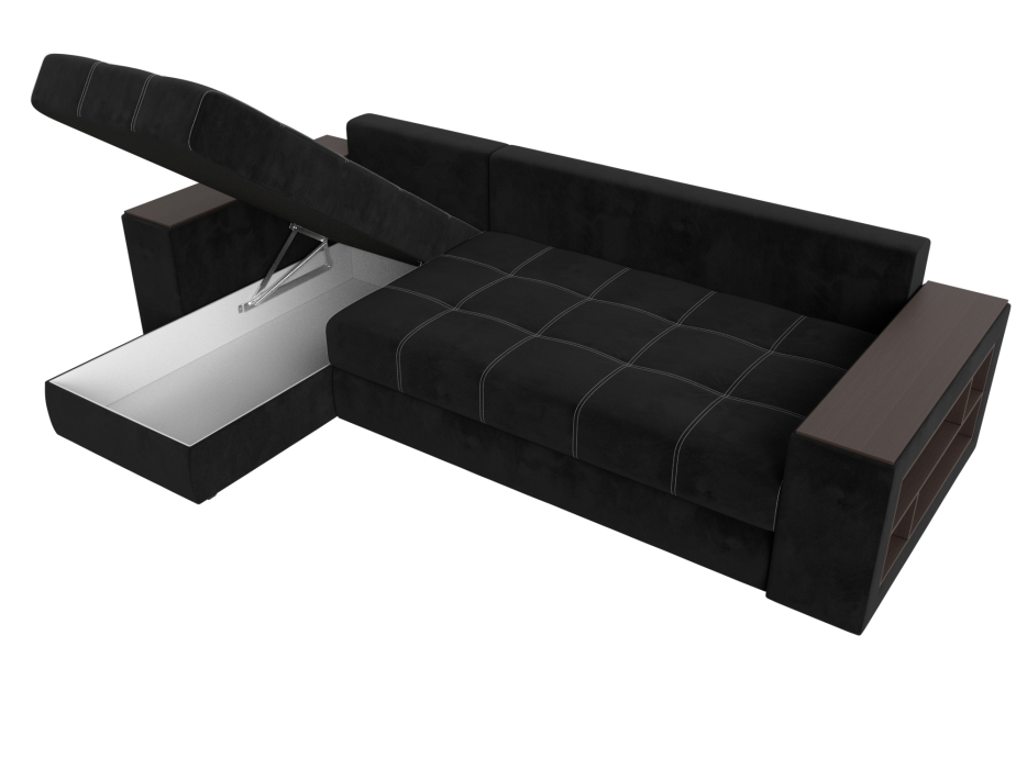 Диваны угловые в гостиную, Угловой диван Дубай, велюр, левый угол