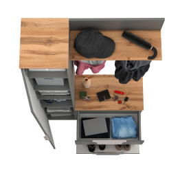 Шкаф-пенал с обувницей и вешалкой для оджеды с полкой Октава.