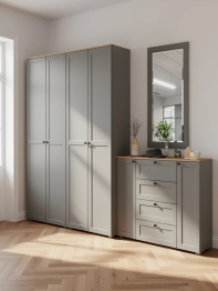 Два платяных шкафа Остин и комод с зеркалом