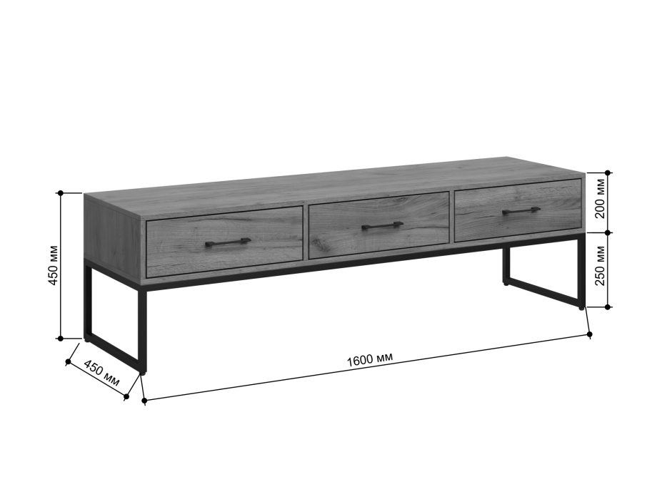 Стенки для гостиной, Стенка в гостиную Айсберг Лофт 01 Черный