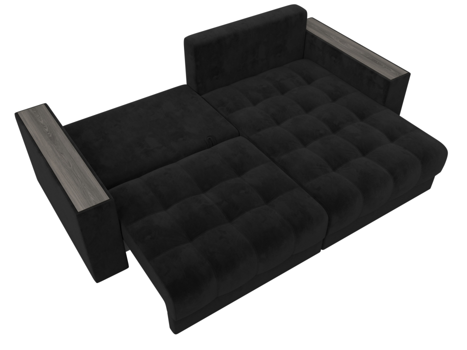 Дизайнерские диваны для гостиной, Диван угловой с декором Лига-049 НПБ, велюр SEVEN