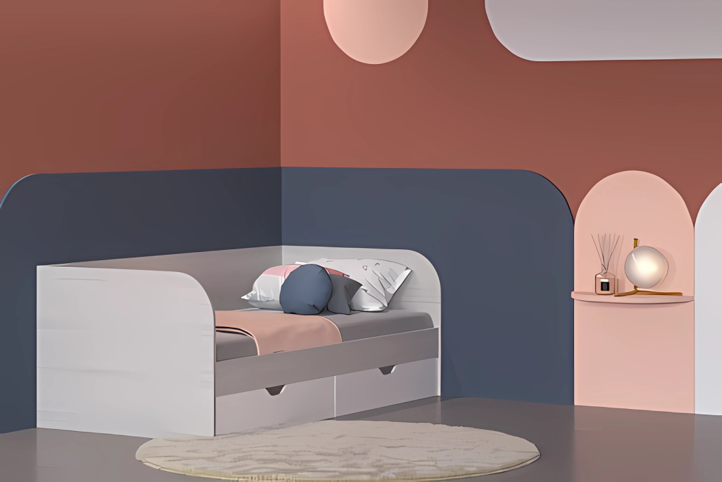 Кровати 90х190, Модульная система Карина Кровать КР-117 Снежный ясень