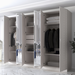 Шкаф распашной 6-ти дверный Савелья кашемир