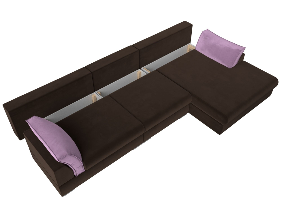 Диваны угловые в гостиную, Угловой диван Пекин Long угол правый, НПБ, микровельвет