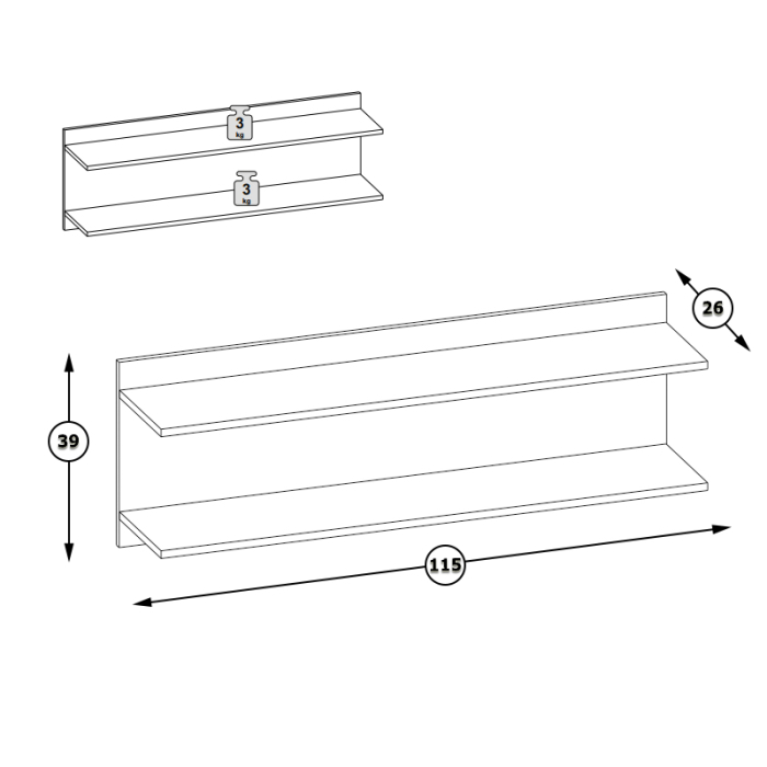 Настенные полки, Полка Бостон 09.132