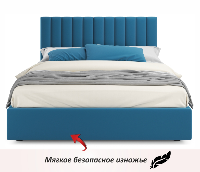 Двуспальные, Мягкая кровать Olivia 1600 подъемная с матрасом АСТРА