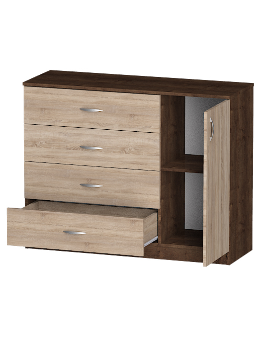 Комоды, Комод Лайф 115*40*90	Дуб экспрессив