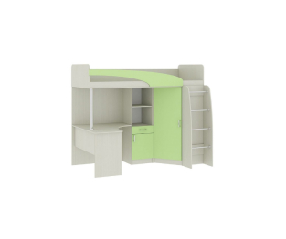 Кровать-чердак со столом Карамель 77-01 (Ясень анкор светлый)