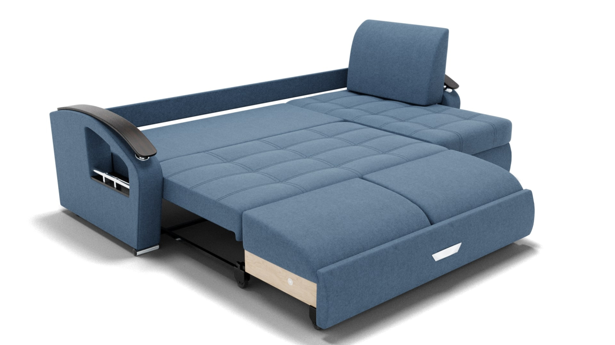 Диваны угловые в гостиную, Угловой диван Дубай-1 с оттоманкой ППУ, велюр